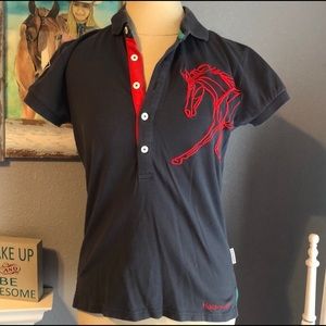 Horse wear Ireland gray polo shirt, English riding